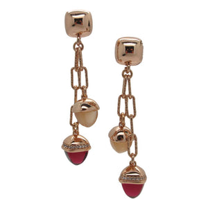 <i>Double Acorn Drop Earrings</i><br>Made in Italy<br>