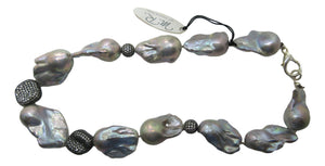 <i>Stunning Grey Baroque Pearl Necklace</i>