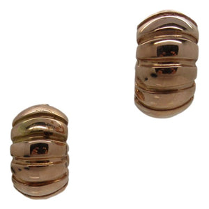 <i>Wide Ribbed Hoop Earrings</i><br>Made in Italy<br>